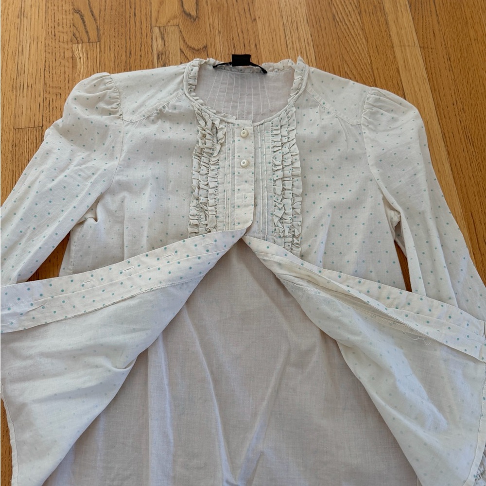 Marc Jacobs Cream Ruffled Blouse - Picture 8 of 9